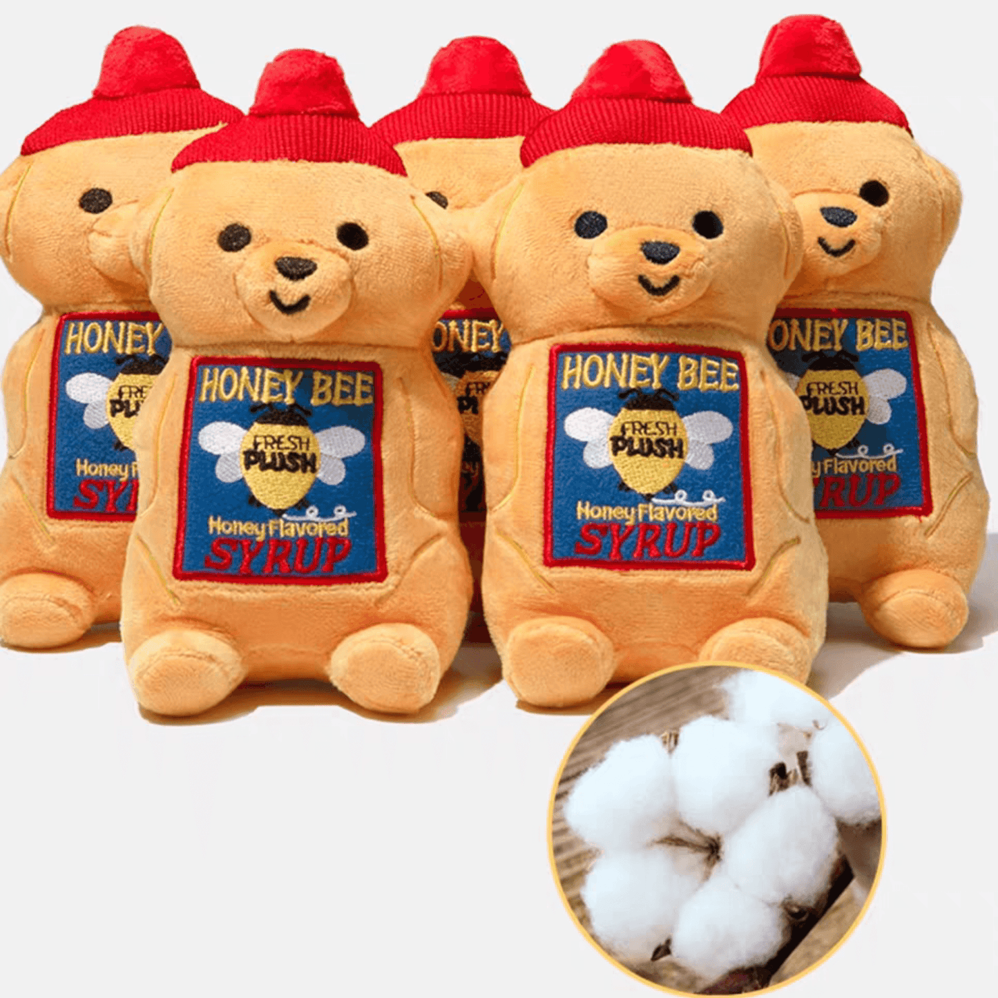 Honey Bear Plush Dog Toy - PEKOO