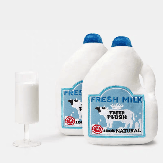 Interactive Plush Milk Bottle Dog Toy