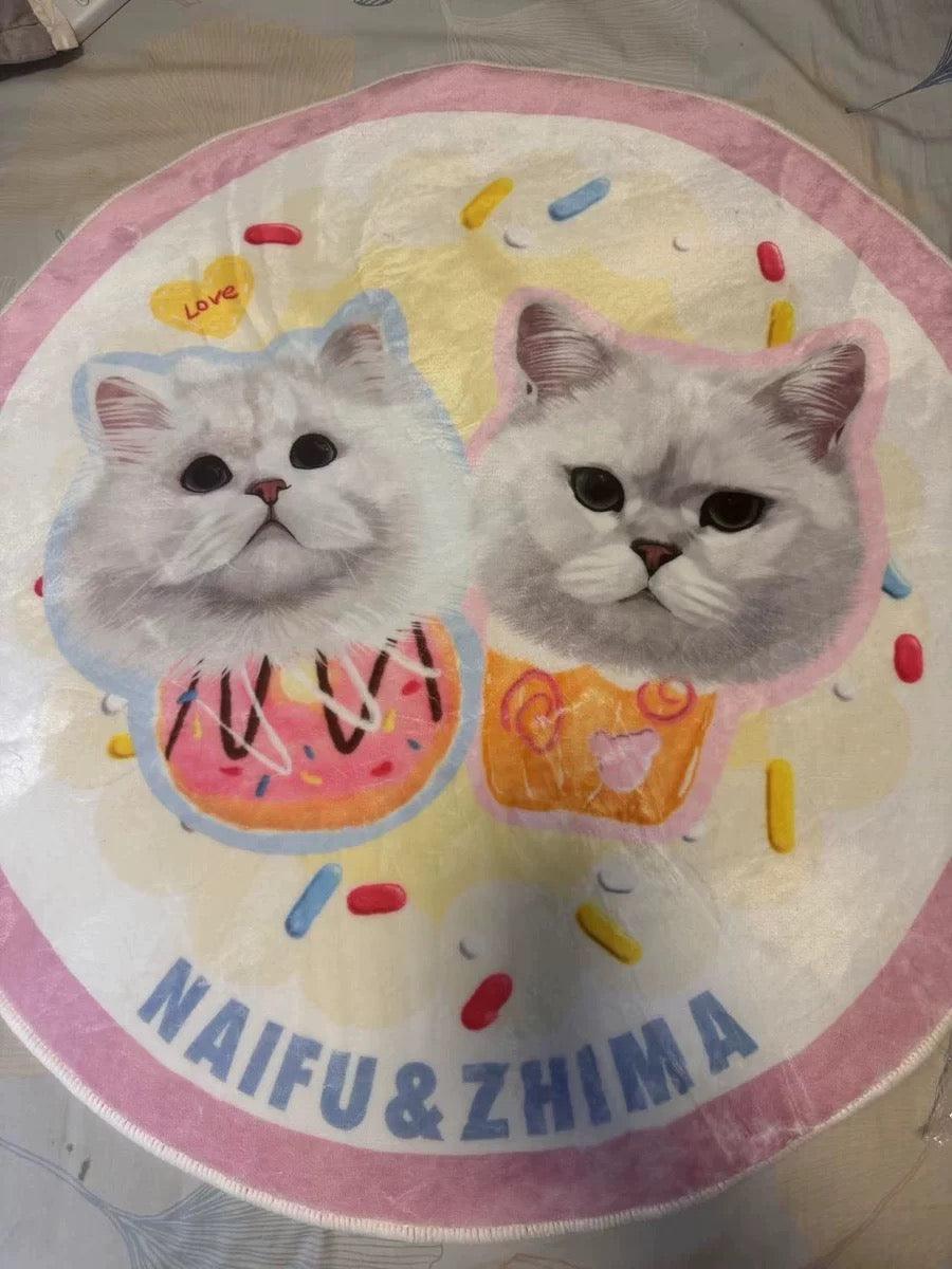 Custom Pet Portrait Rug – Pink-Themed - PEKOO