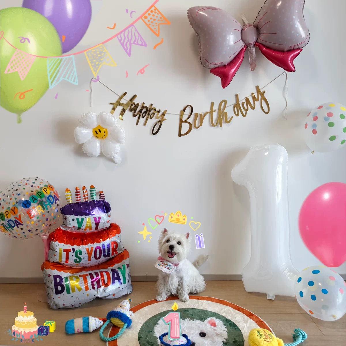 Custom Pet Portrait Rug - Birthday Cake - PEKOO