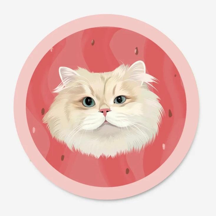 Custom Pet Portrait Rug – Pink Watermelon - PEKOO