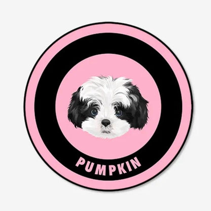 Custom Pet Portrait Rug – Bold Pink and Black - PEKOO