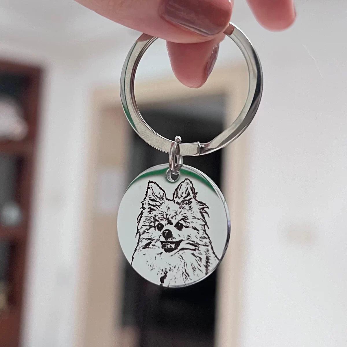 Custom Pet Portrait Keyring - PEKOO