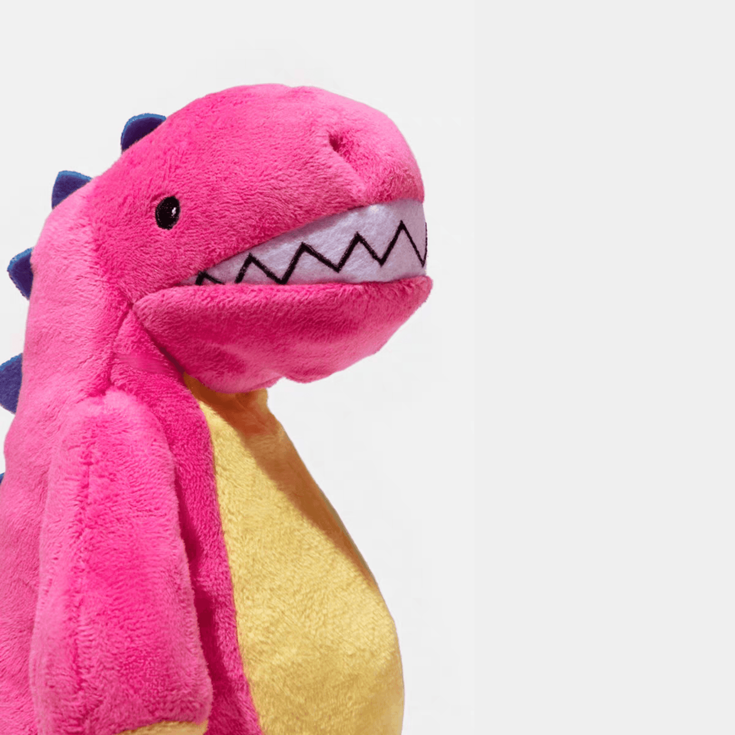 Pink Dinosaur Plush Dog Toy - PEKOO