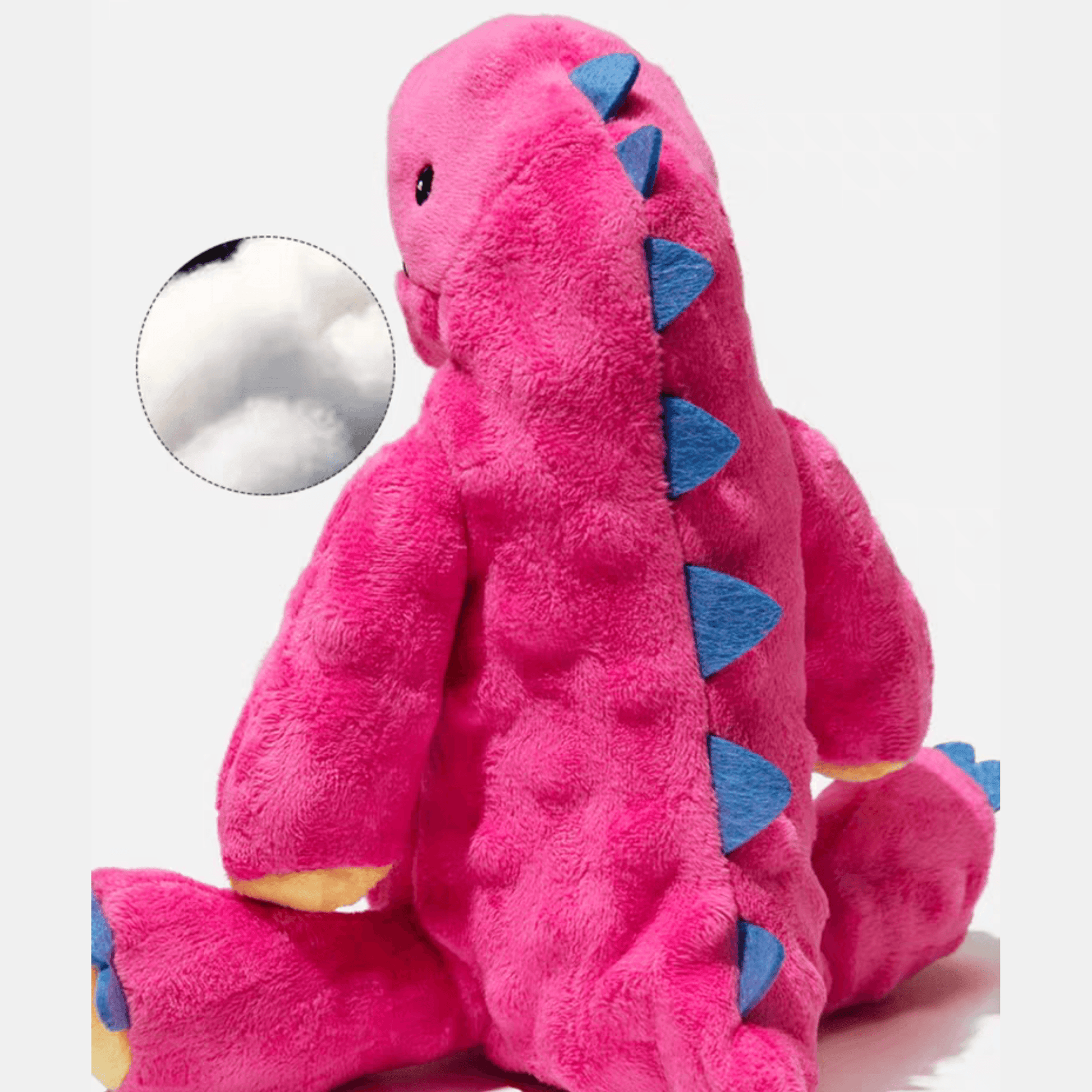 Pink Dinosaur Plush Dog Toy - PEKOO