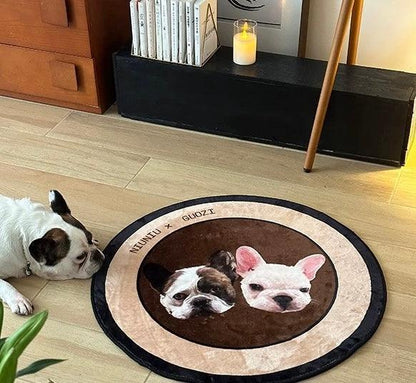 Custom Pet Portrait Rug – Heart-Shaped - PEKOO