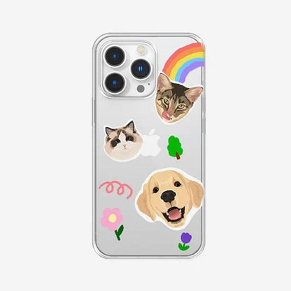 Custom Pet Portrait TPU Phone Case - PEKOO