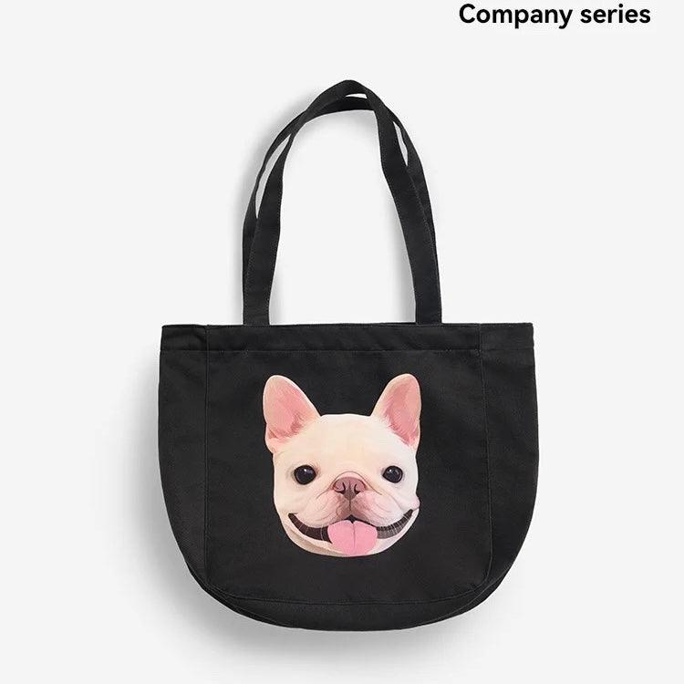 Custom Pet Portrait Large Capacity Tote Bag（Emoji） - PEKOO