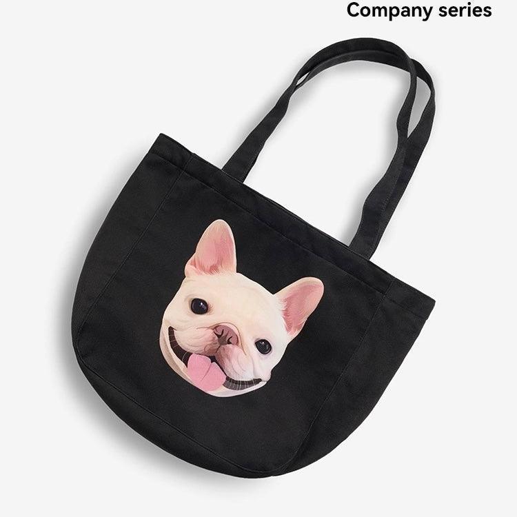 Custom Pet Portrait Large Capacity Tote Bag（Strawberry） - PEKOO