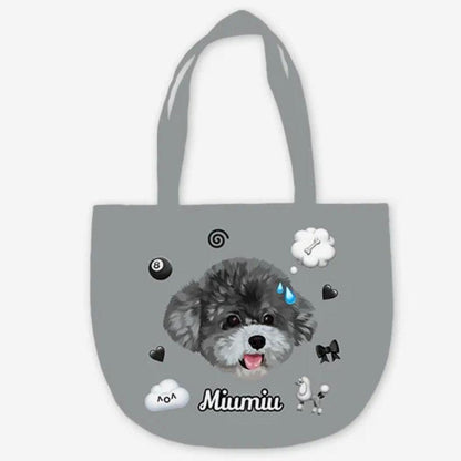 Custom Pet Portrait Large Capacity Tote Bag（Emoji） - PEKOO