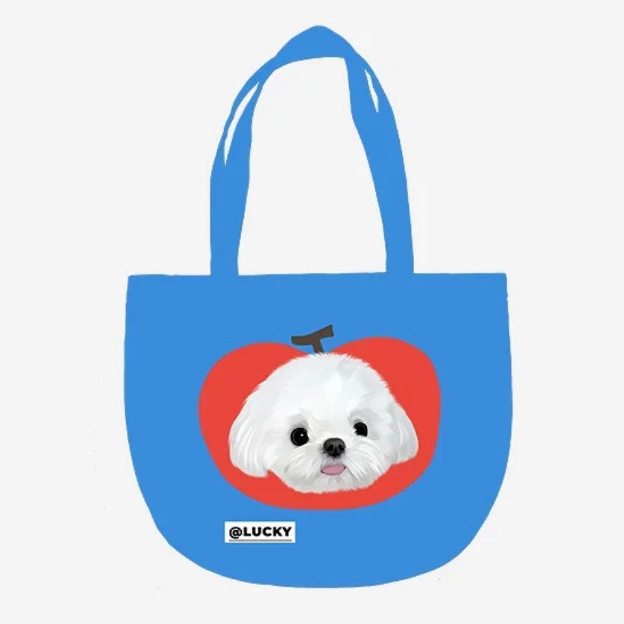 Custom Pet Portrait Large Capacity Tote Bag（Strawberry） - PEKOO