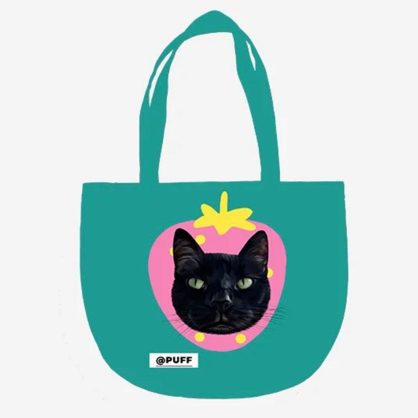 Custom Pet Portrait Large Capacity Tote Bag（Strawberry） - PEKOO