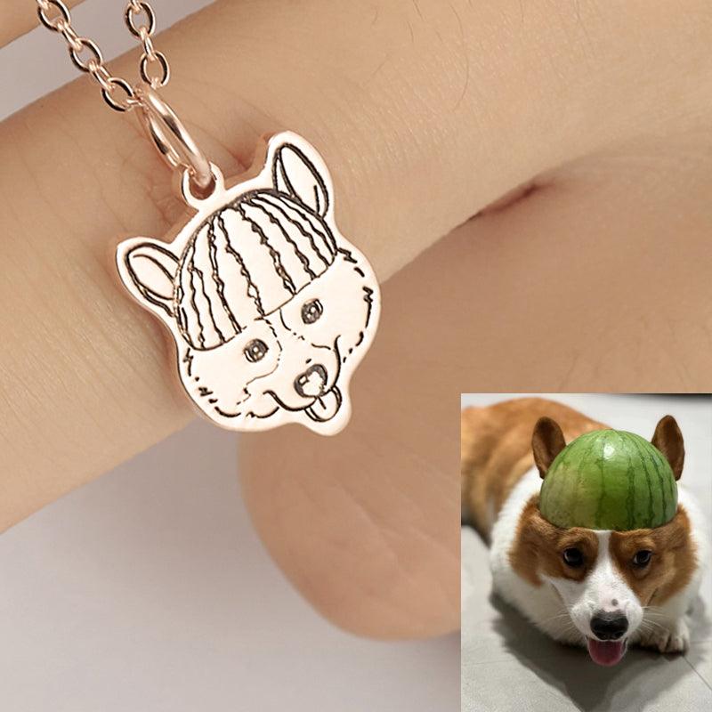 Custom Pet Portrait Necklace - PEKOO