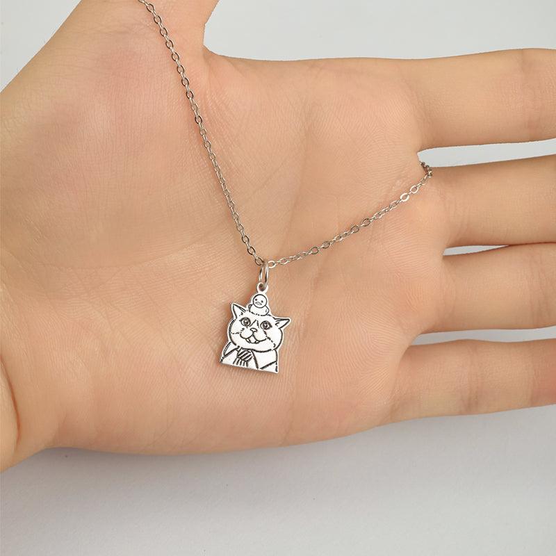 Custom Pet Portrait Necklace - PEKOO