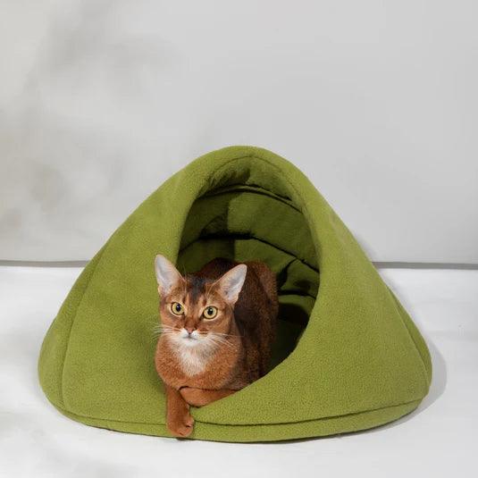 Cozy Fleece Semi-Enclosed Cat Bed - PEKOO